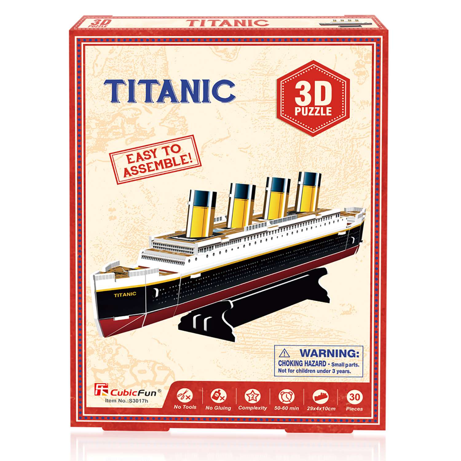 Пазл CubicFun Титаник 3D 30деталей S3017h - фото 1