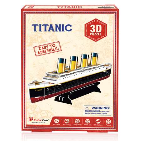Пазл CubicFun Титаник 3D 30деталей S3017h
