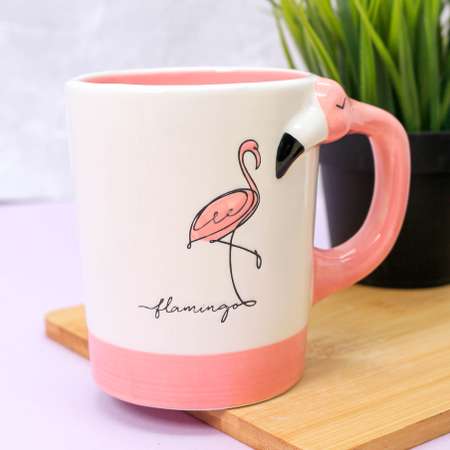 Кружка керамическая iLikeGift Pink flamingo