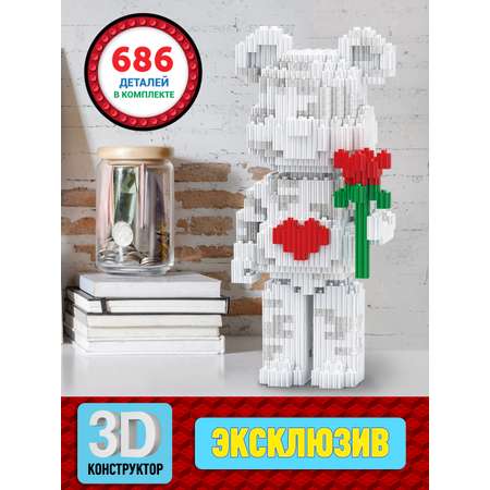 3D конструктор PIXEL ART Медведь BearBrick