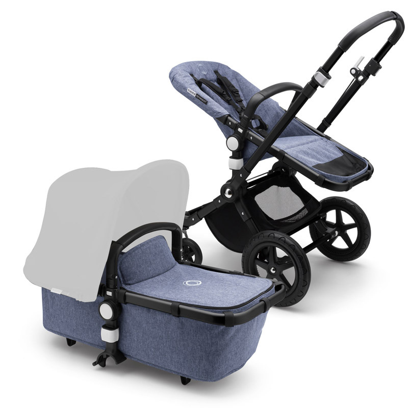 Коляска 2в1 Bugaboo Cameleon3 Plus base Black/Blue melange 239156BM01 - фото 1