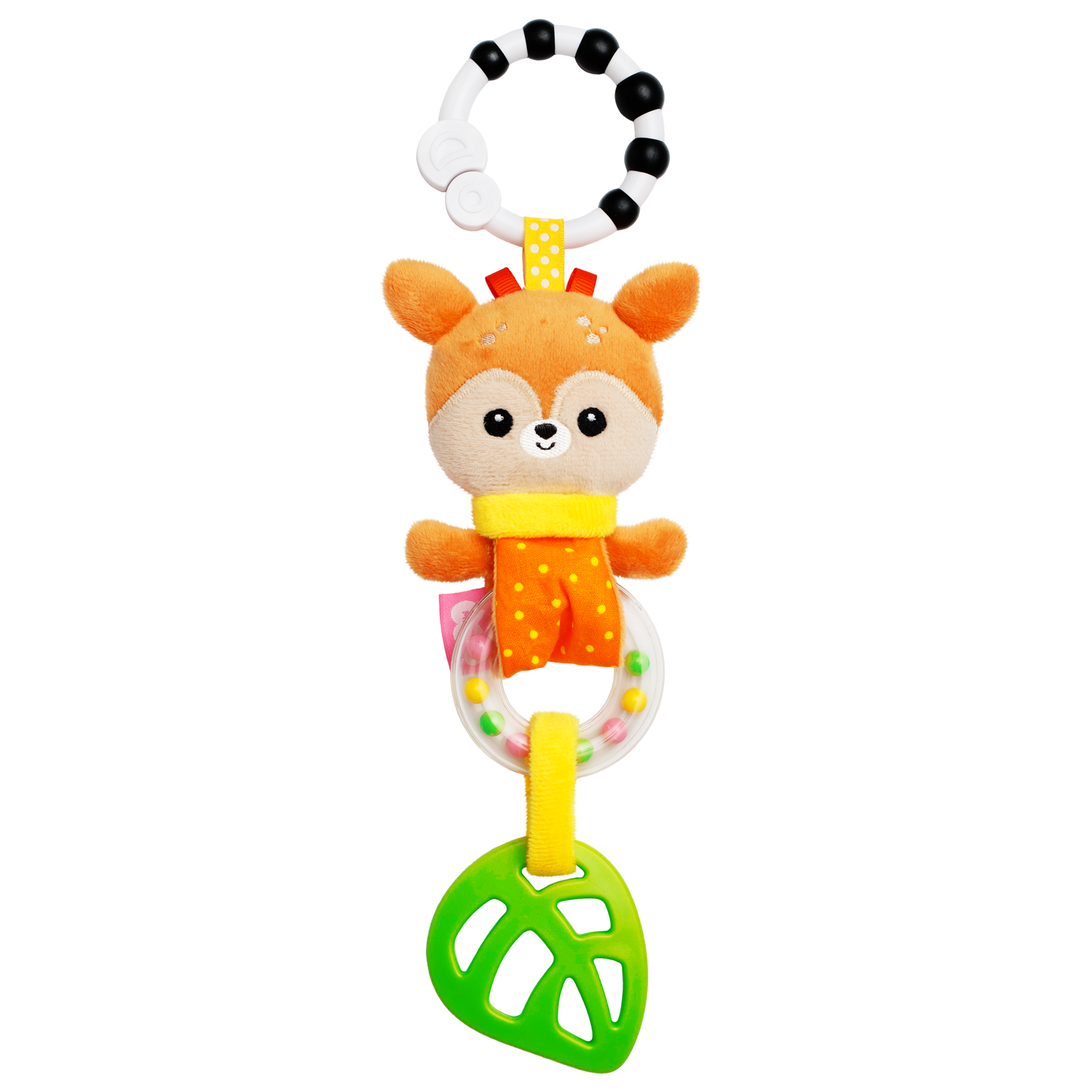 Игрушка подвеска Мякиши развивающая погремушка Оленёнок Бемби для новорождённого грызунок подарок - фото 8