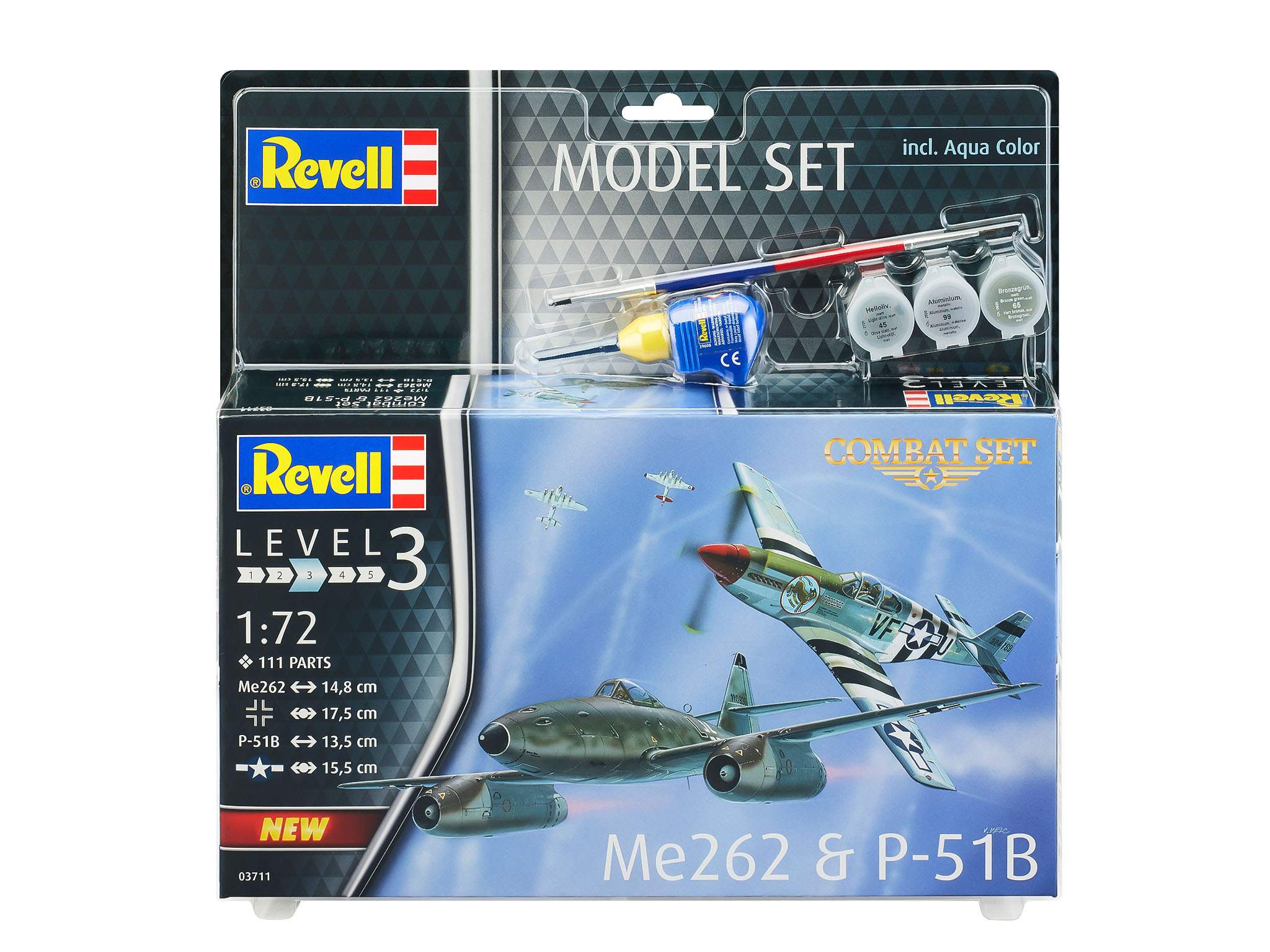 Набор Revell Combat Set Турбореактивный истребитель Me262 и истребитель дальнего радиуса действия P-51B 63711 - фото 3