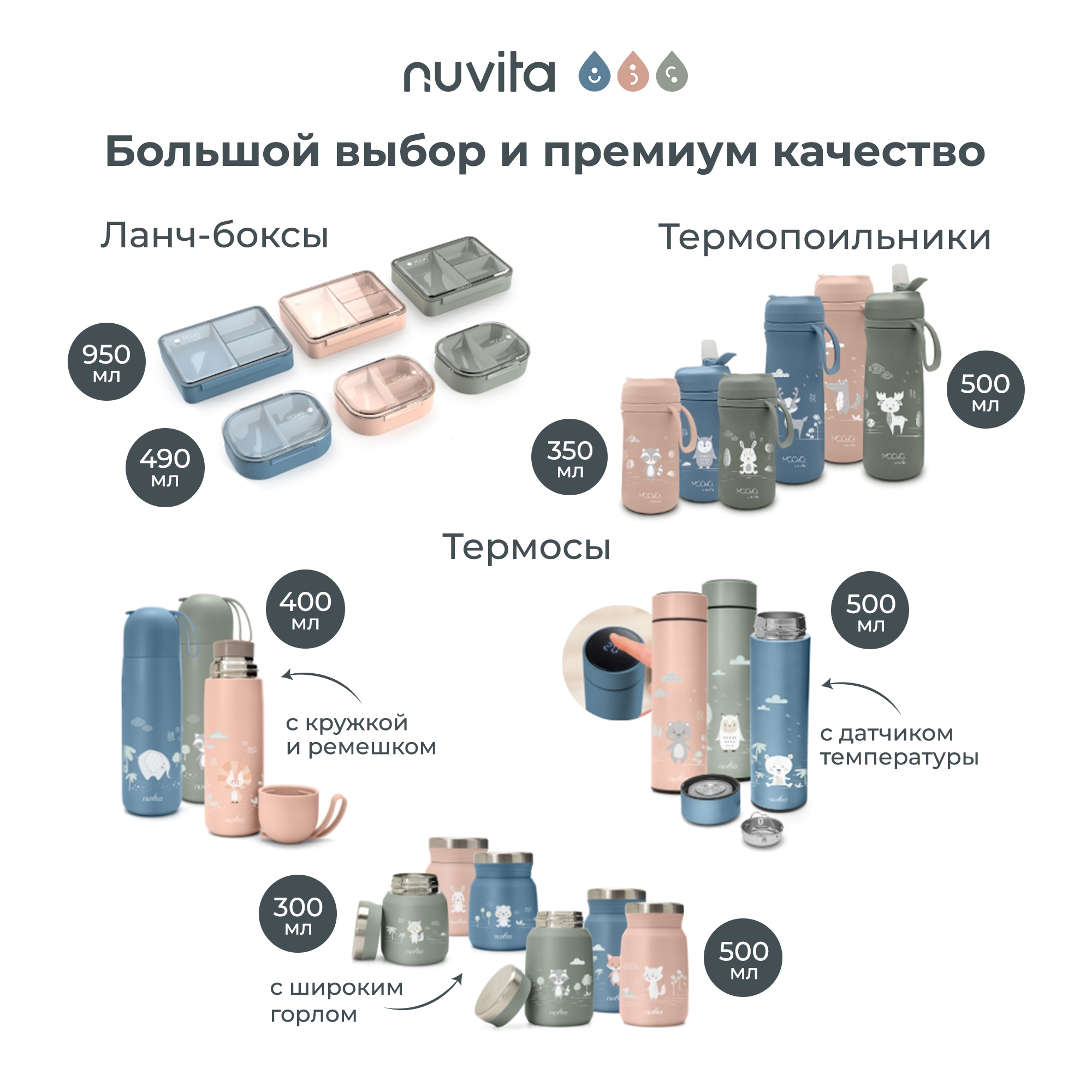Термос детский для еды и жидкостей Nuvita с широким горлом маленький 300 мл синий - фото 10