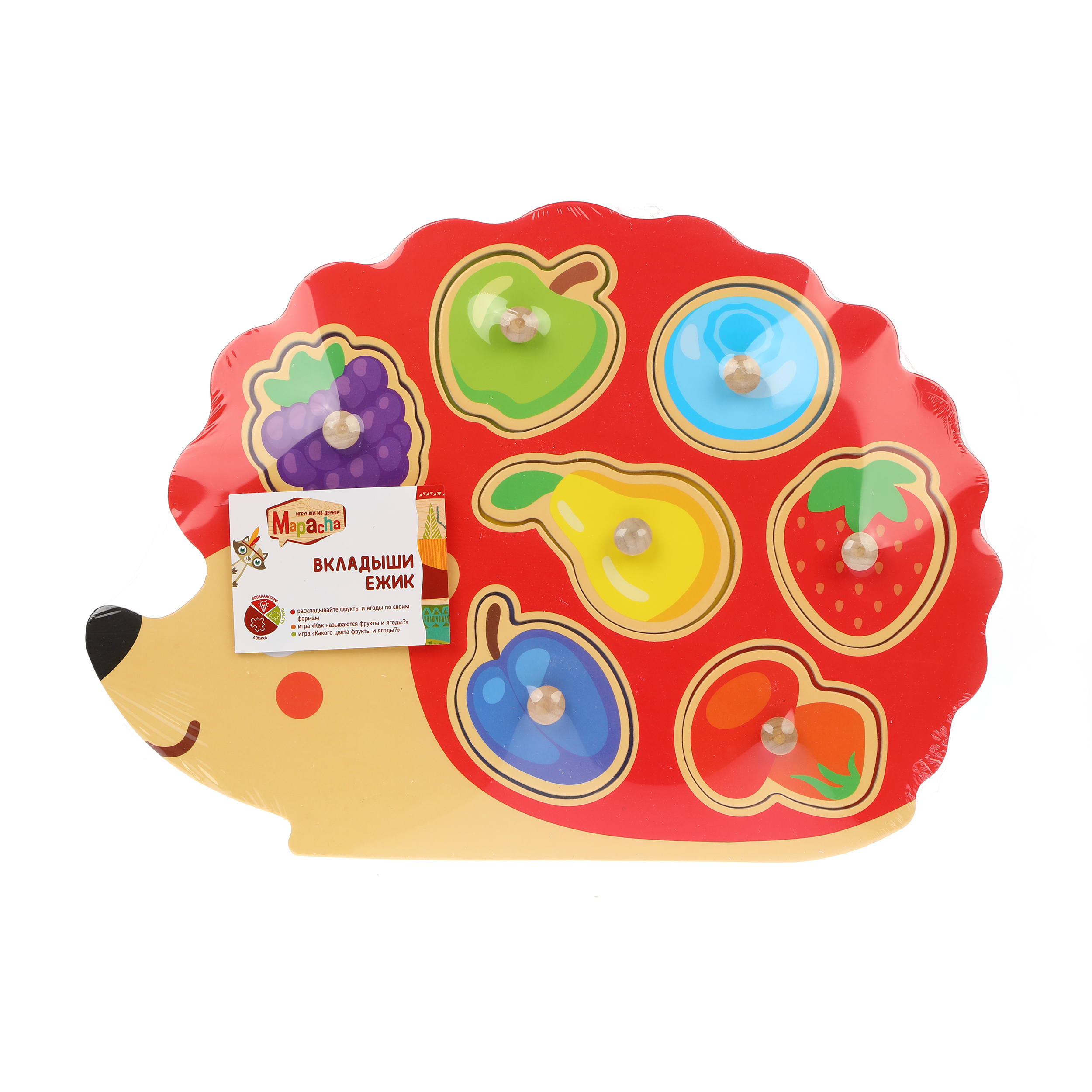Игрушка развивающая Mapacha Вкладыши Ежик 8предметов 76794 - фото 2