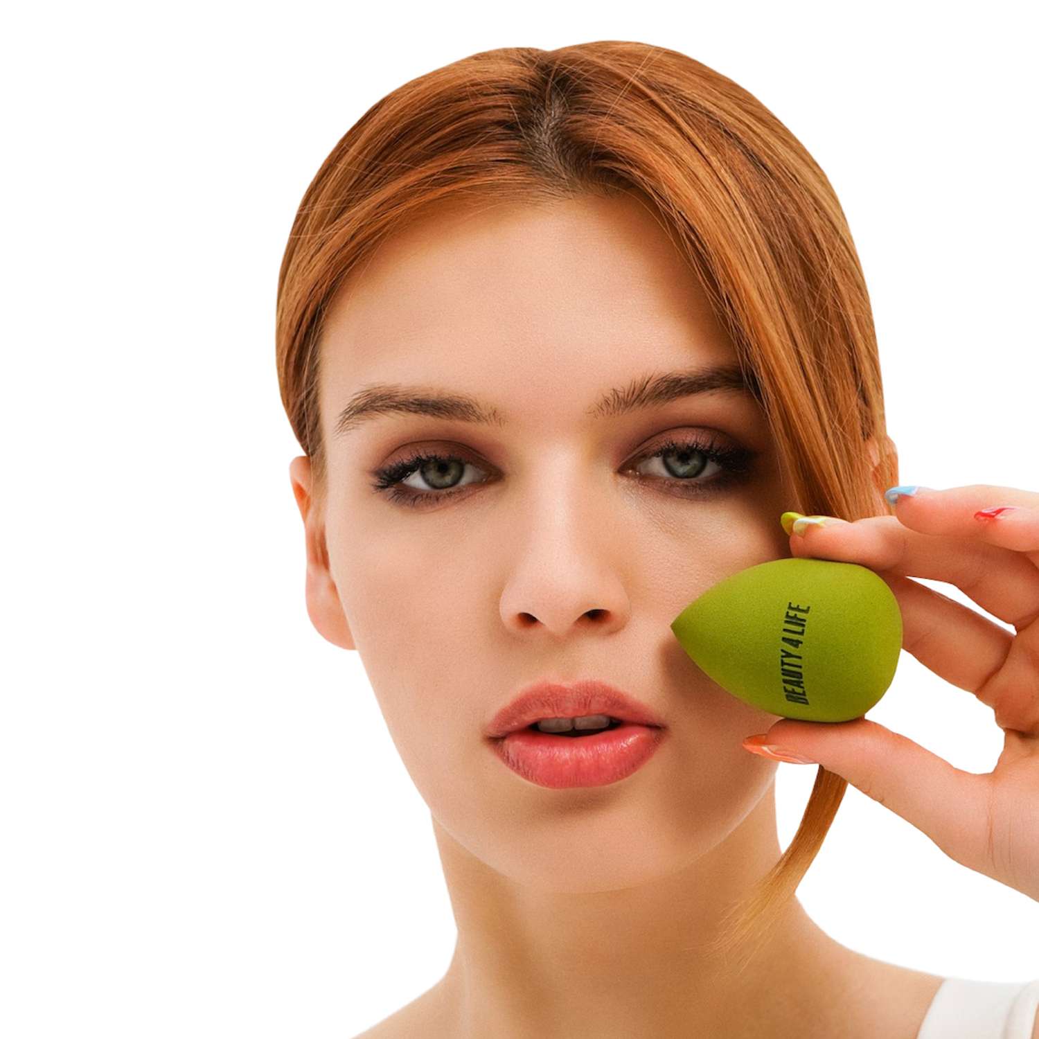 Спонж для макияжа Beauty4Life на подставке салатовый - фото 3