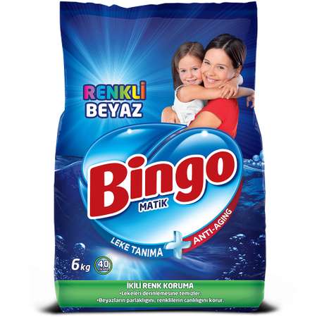 Стиральный порошок Bingo Автомат WHITES COLORS для белого и цветного белья 6 кг