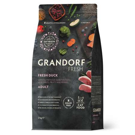 Корм для кошек GRANDORF FRESH 2 кг утка (для домашних)