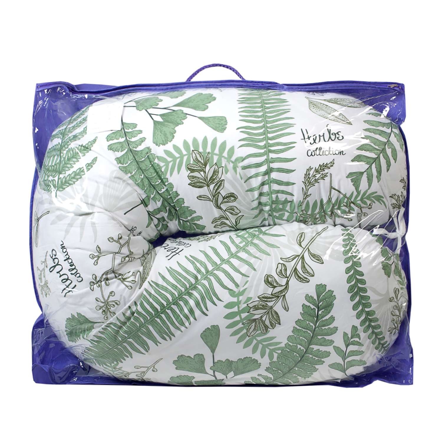 Подушка для беременных Amarobaby Mild design edition Зеленые листья Белый-Зеленый - фото 2