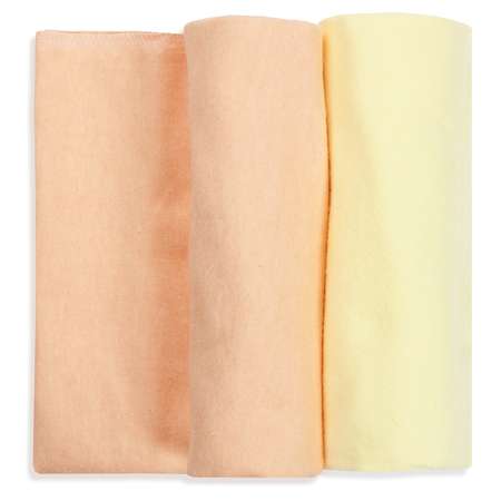Пеленка фланелевая Чудо-чадо для новорожденных «Тональность» персик/желтый 75х120см 2 шт