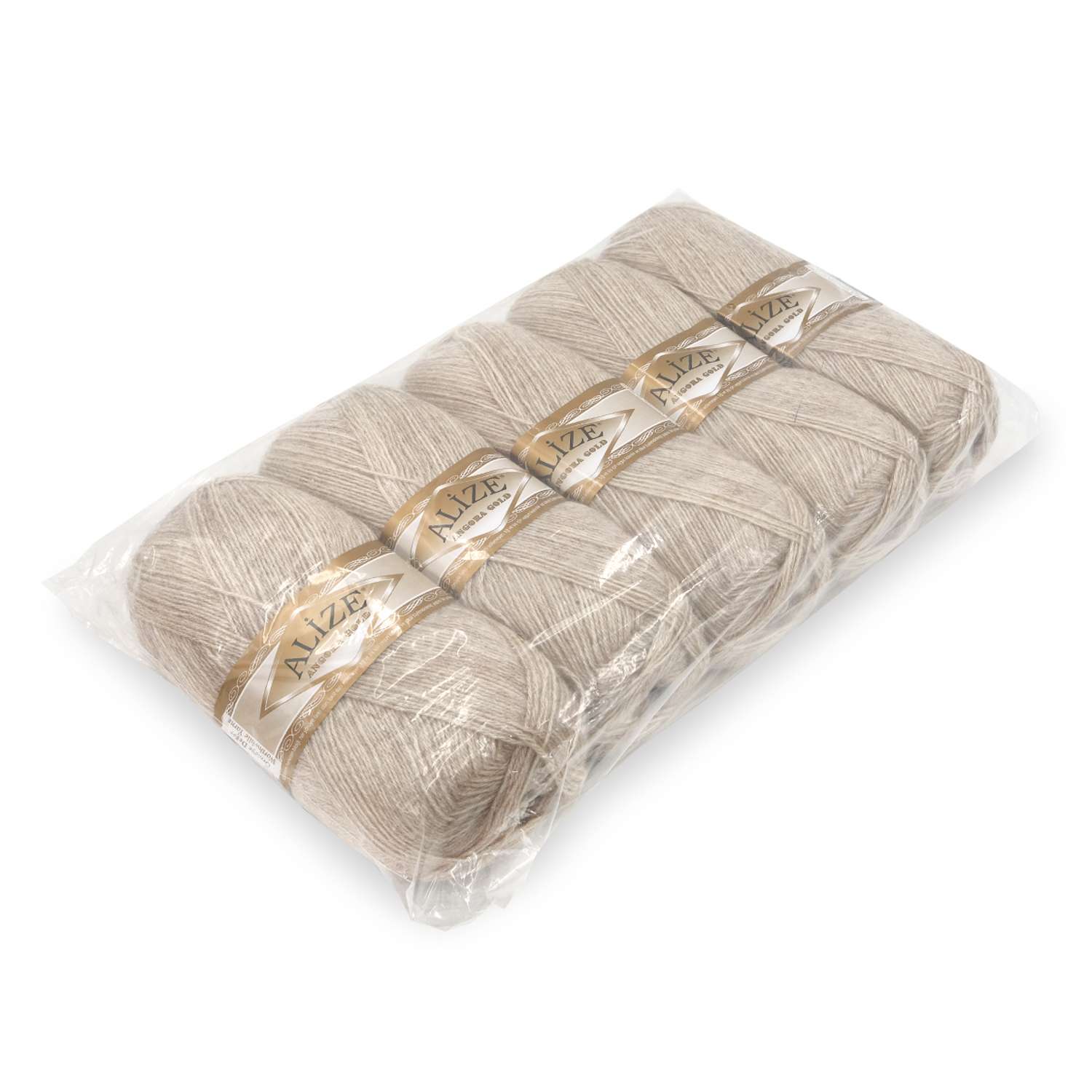 Пряжа Alize мягкая теплая для шарфов кардиганов Angora Gold 100 гр 550 м 5 мотков 152 бежевый меланж - фото 8