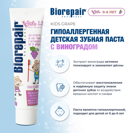 Зубная паста Biorepair Kids детская с экстрактом винограда 50 мл