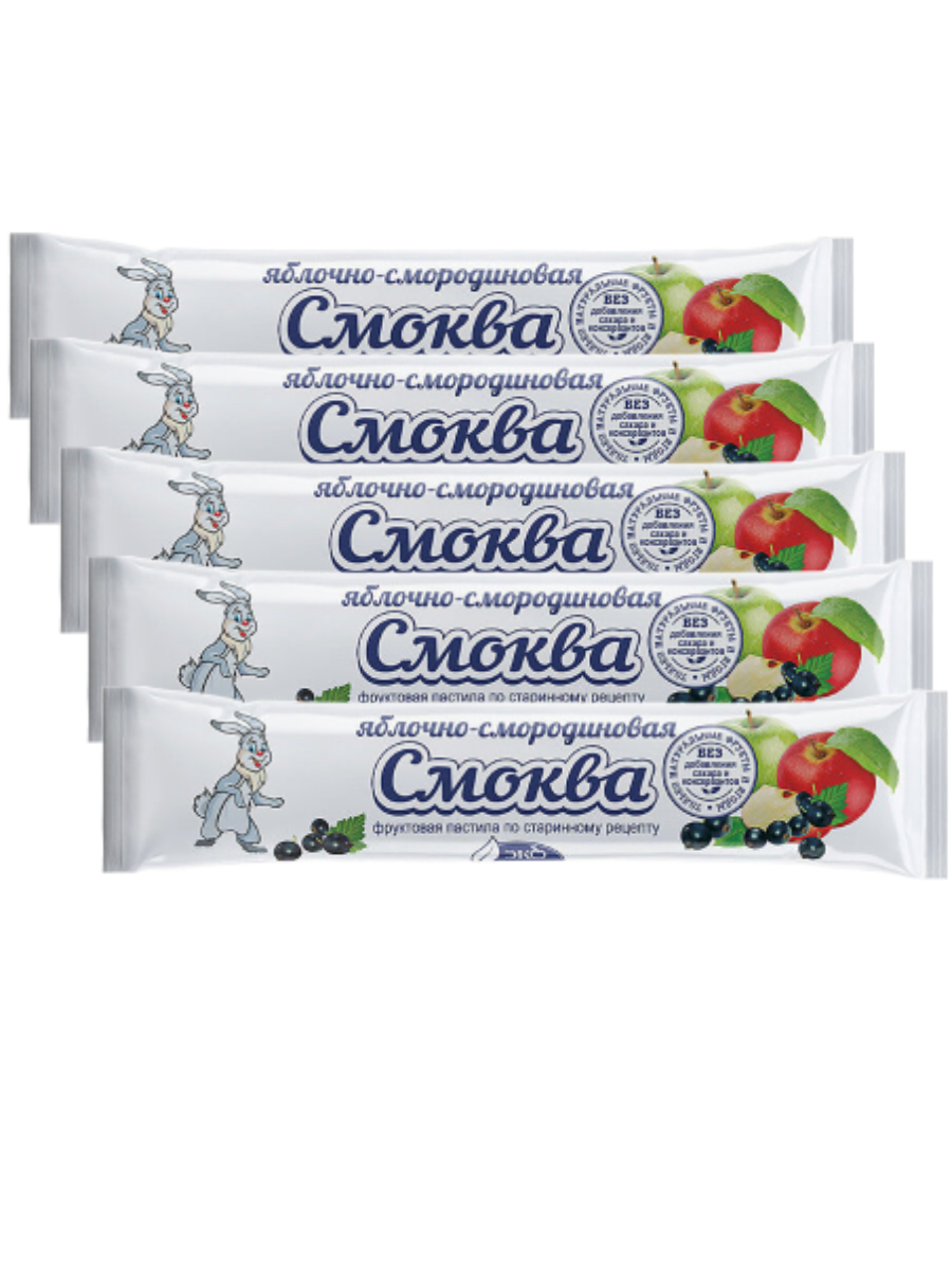 Пастила ЭКО Пастила Детская смоква яблочная со смородиной Зайчик 5 штук по 15 грамм - фото 1