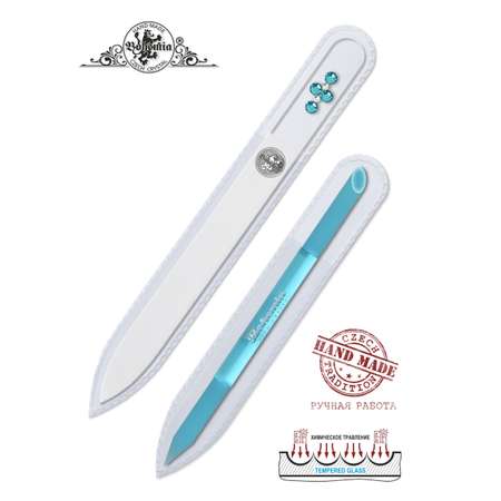 Набор маникюрный BOHEMIA Czech Glass Nail Files пилка для ногтей и палочка для кутикулы голубой