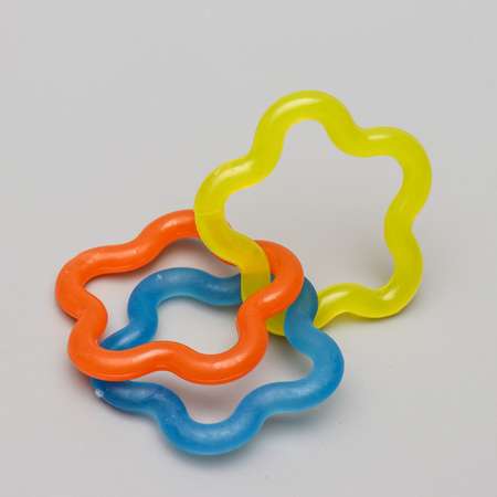 Игрушка Пижон жевательная «3 звезды» 16 см прозрачная голубая/жёлтая/оранжевая