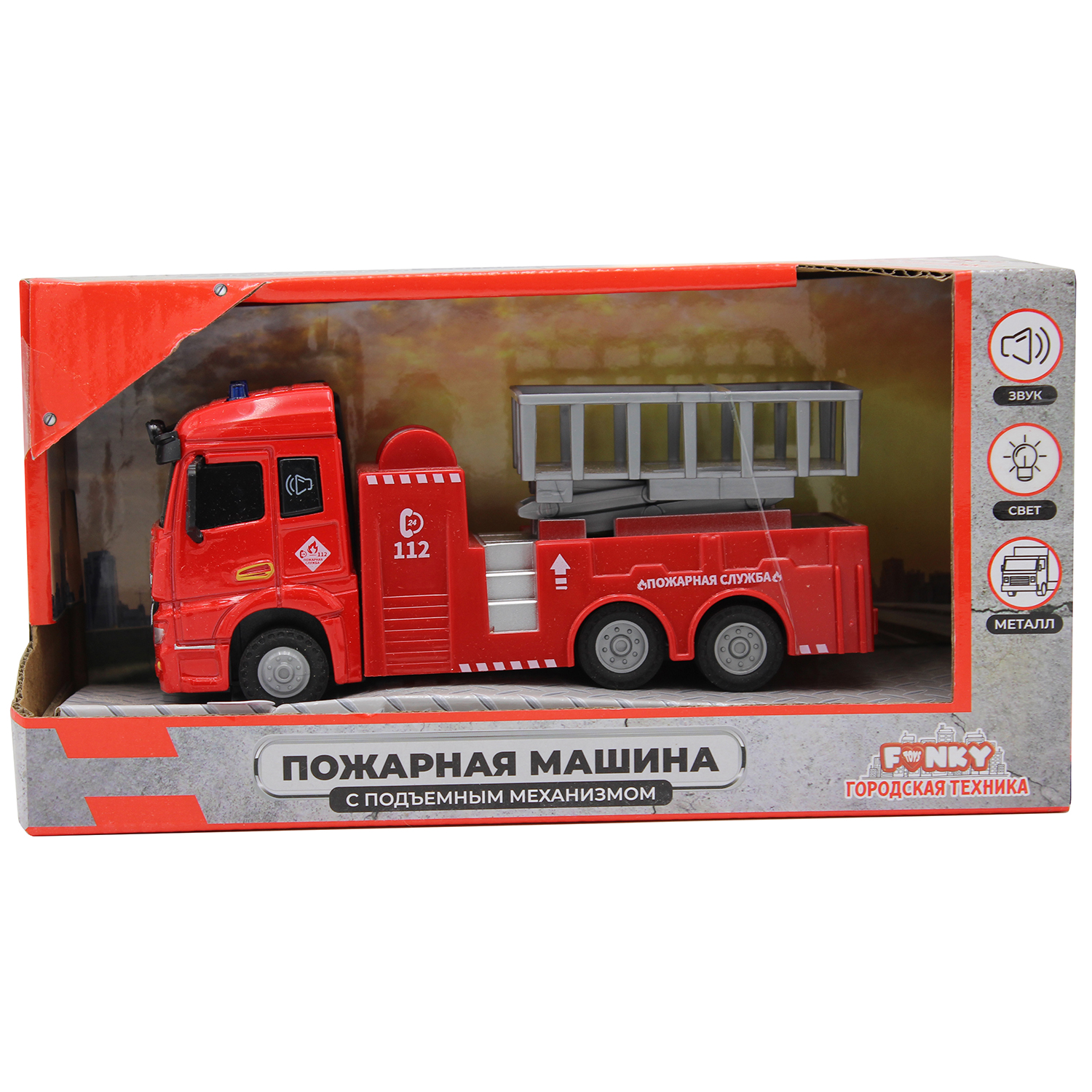 Пожарная машина Funky Toys 1:43 FT61078 - фото 2