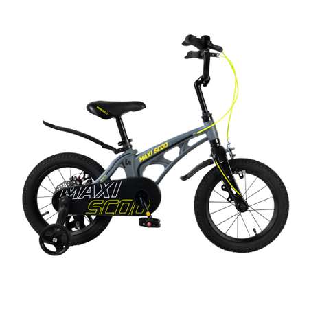 Детский двухколесный велосипед Maxiscoo Cosmic стандарт плюс 14 серый матовый