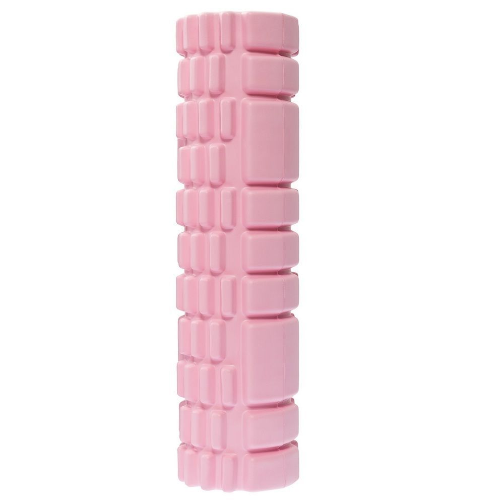 Ролик массажный STRONG BODY спортивный для фитнеса МФР йоги и пилатес 30 см х 8 см розовый - фото 3