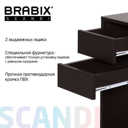 Стол Brabix Письменный компьютерный с 2 ящиками рабочий для школьника
