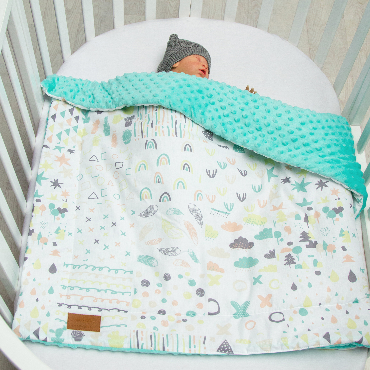 Плед Amarobaby Растем Вместе Абстракция Белый-Коричневый - фото 6