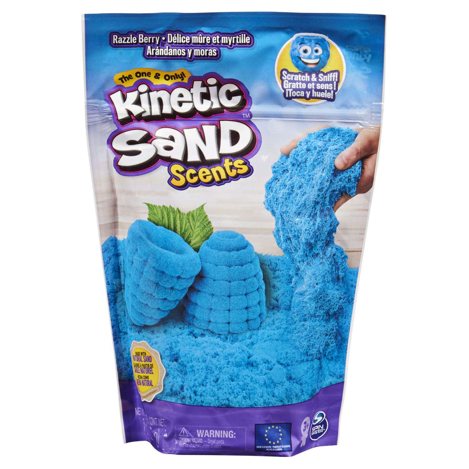 Песок для лепки Kinetic Sand Blue Rasperry ароматизированный 227г 6053900/20124654 - фото 1