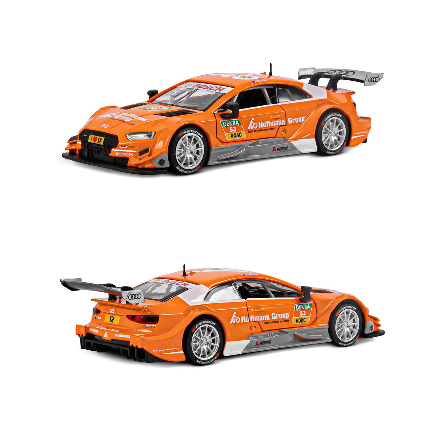 Машинка металлическая АВТОпанорама игрушка детская Audi RS 5 DTM 1:32 оранжевый JB1251323 - фото 6