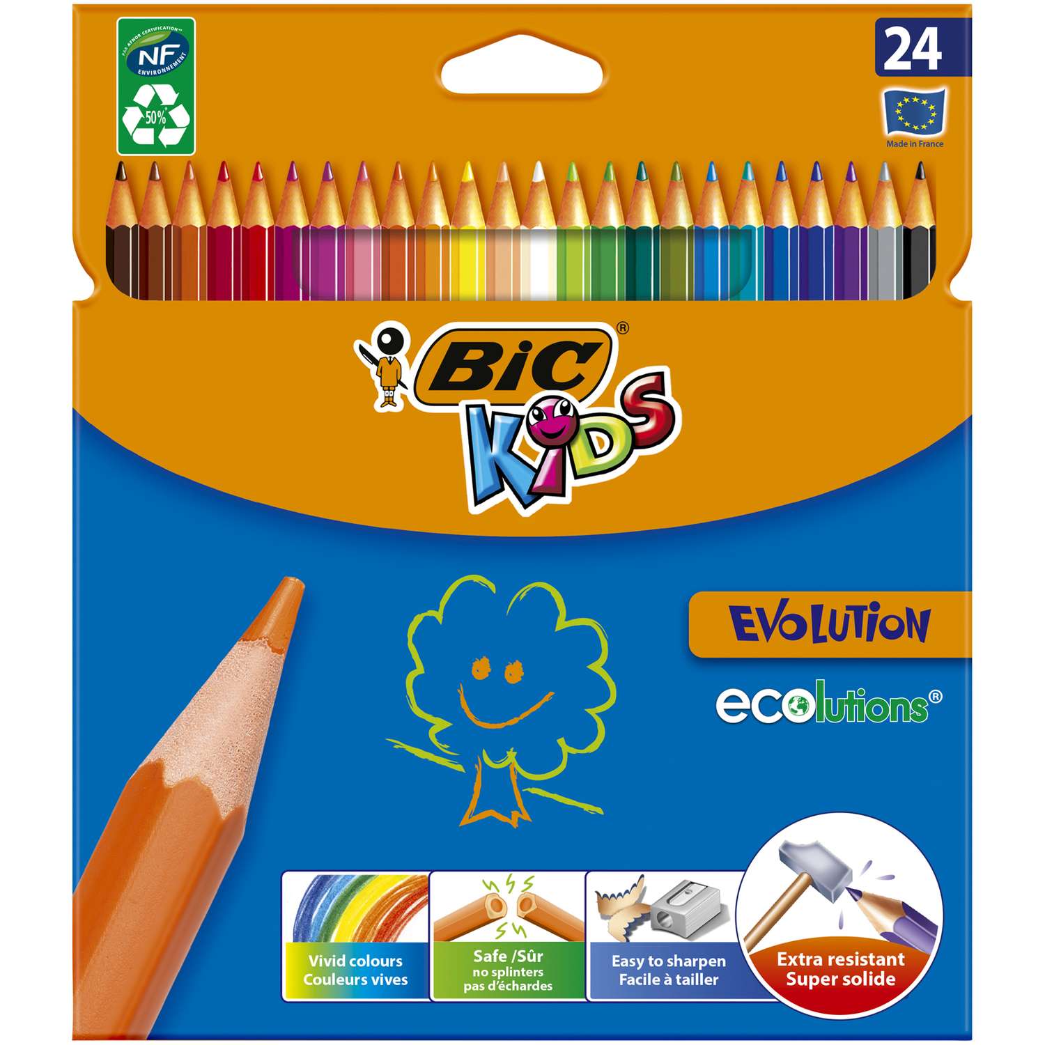Карандаши цветные BIC Kids Kids Evolution 24цв - фото 1