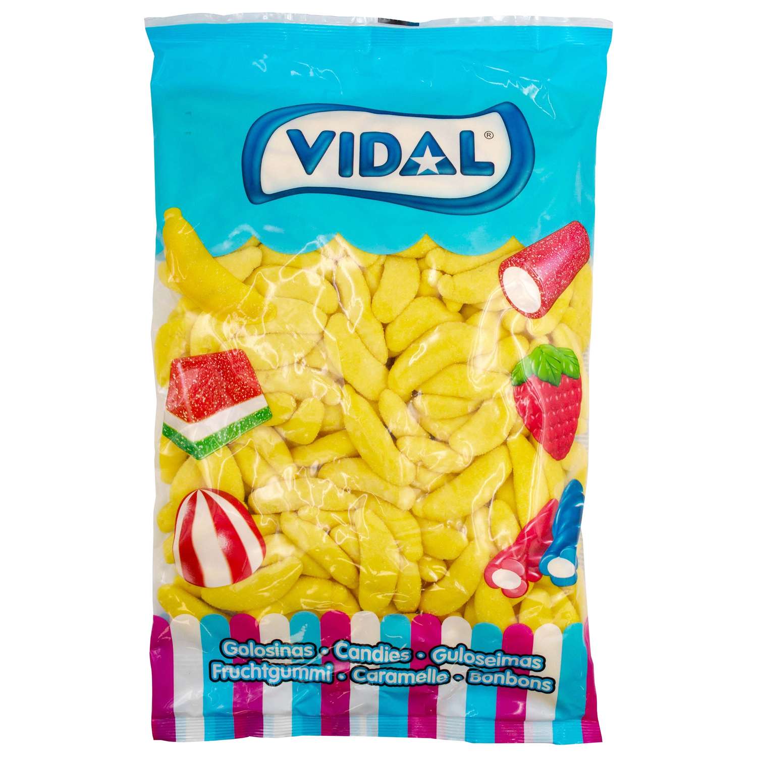 Мармелад жевательный Vidal для детей и взрослых Бананы 1 кг - фото 1