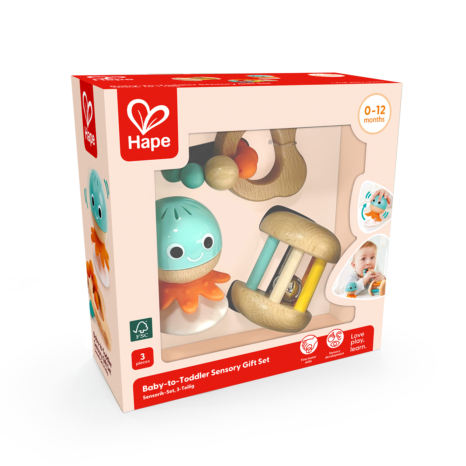 Набор игрушек Hape погремушек для новорожденных Сенсорный E0126_HP - фото 6