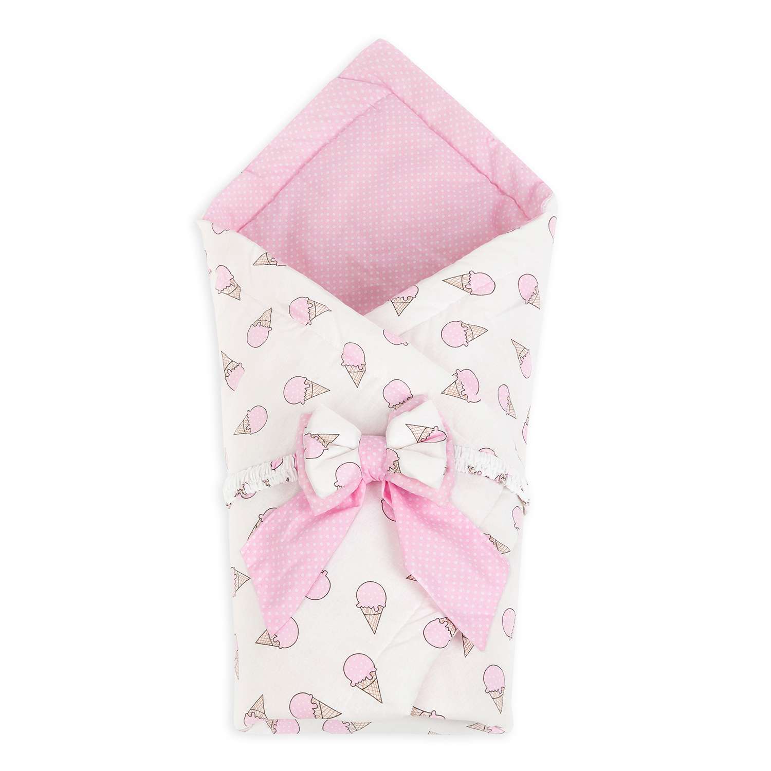 Конверт-одеяло Чудо-чадо для новорожденного на выписку «Времена года» мороженое/розовый - фото 1