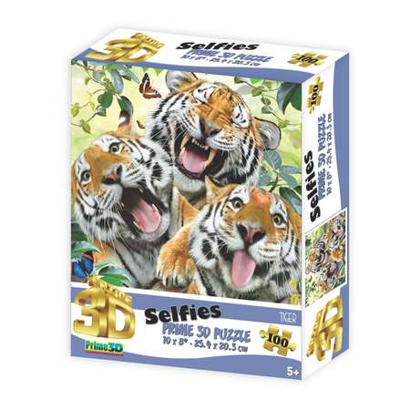 3D Пазл Prime 3D Тигры селфи 100 деталей 25 4 х 20 3см.