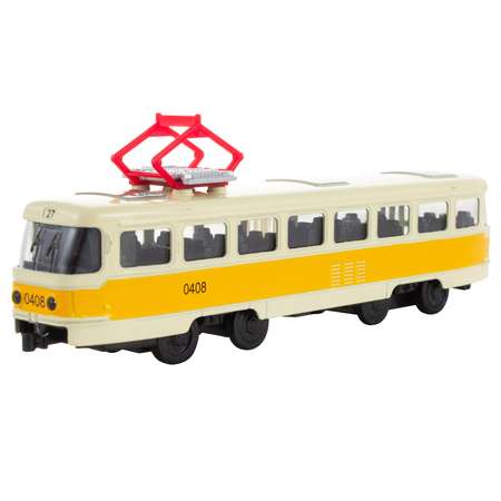 Машинка KiddieDrive Общественный транспорт желтый инерционный механизм свет/звук