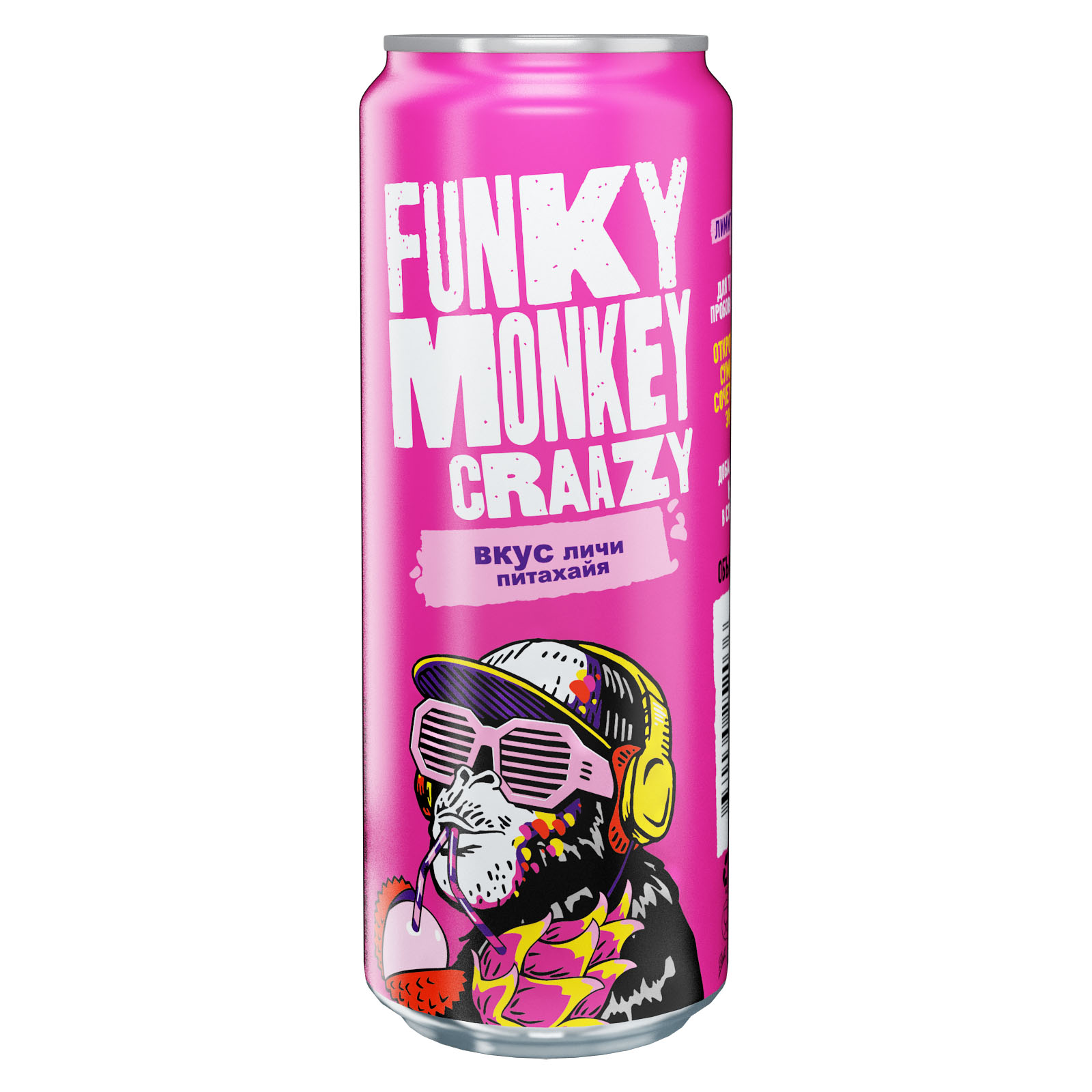 Газированный напиток FUNKY MONKEY Crazy личи-рамбутан 0.45 - 12 шт купить  по цене 760 ₽ в интернет-магазине Детский мир