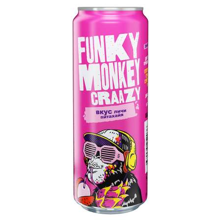 Газированный напиток FUNKY MONKEY Crazy личи-рамбутан 0.45 - 12 шт