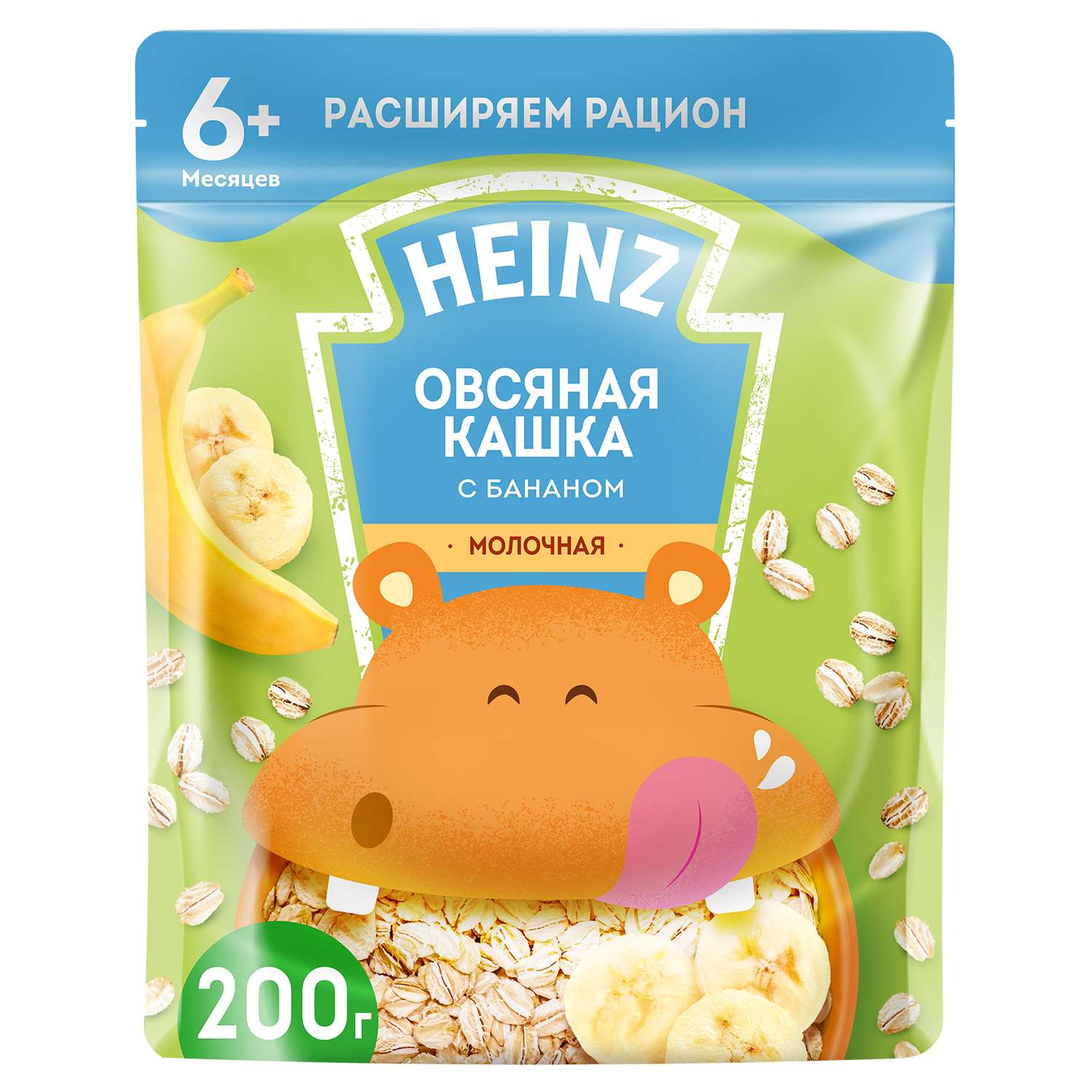 Каша молочная Heinz овсяная с бананом 200г с 6месяцев - фото 1