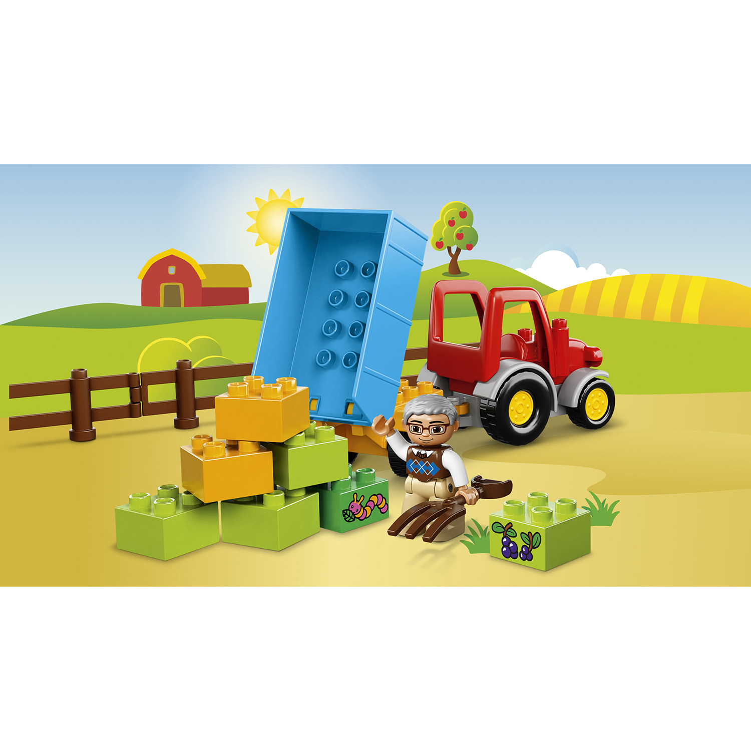 Конструктор LEGO DUPLO Сельскохозяйственный трактор блочный - фото 4