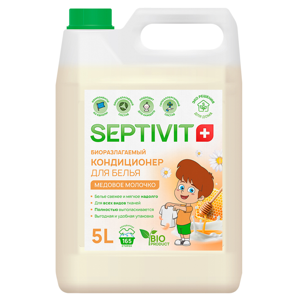 Кондиционер для белья SEPTIVIT Premium 5л с ароматом Медовое молочко - фото 1