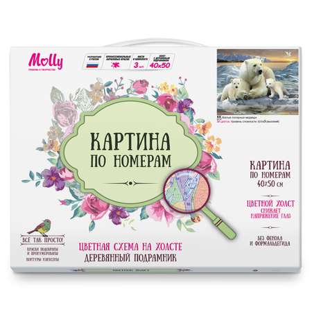 Картина по номерам Molly Белые полярные медведи