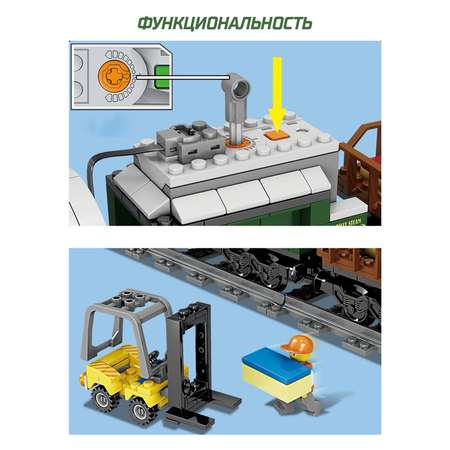 Конструктор Sima-Land ЖД «Грузовой паровоз» работает от батареек 372 детали