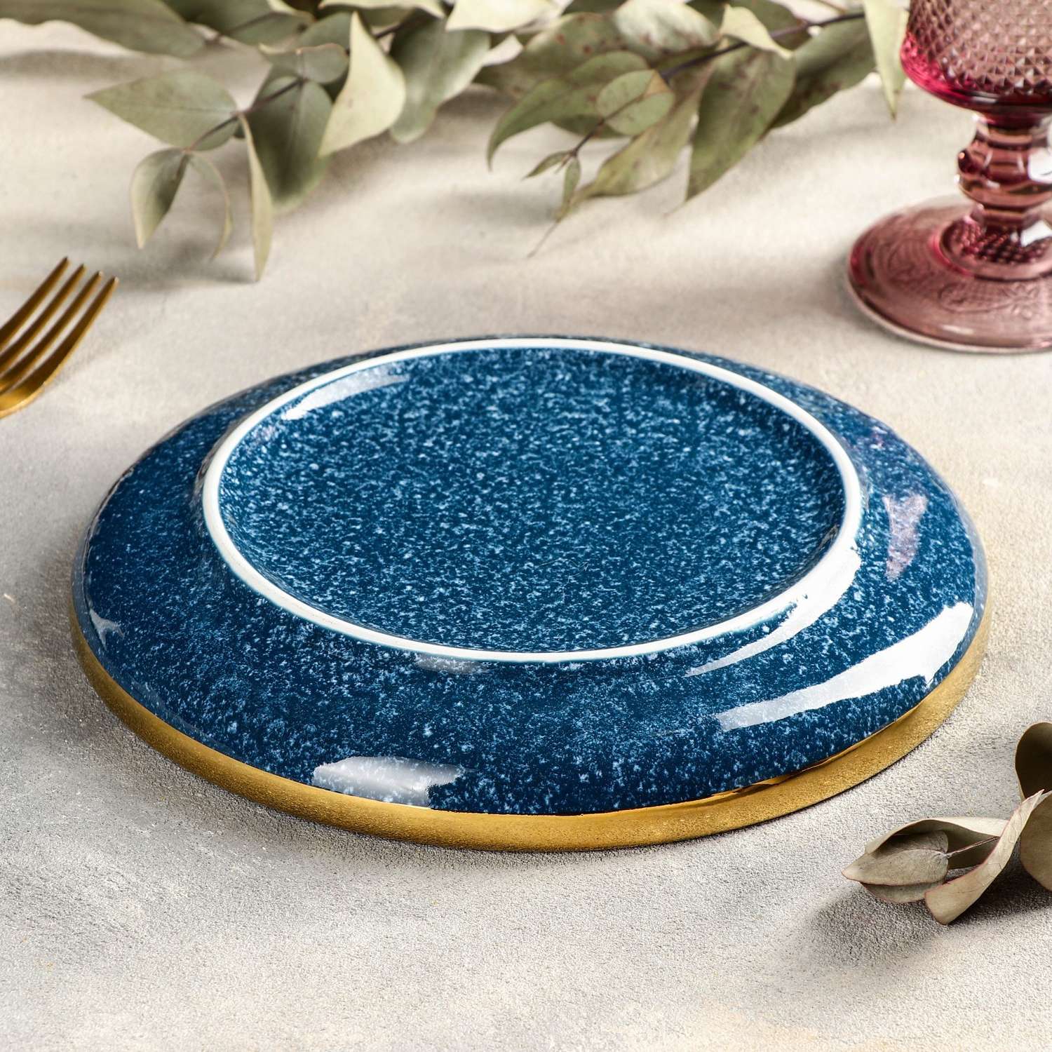 Тарелка Sima-Land керамическая десертная «Ночное небо» d=21 см цвет синий - фото 3