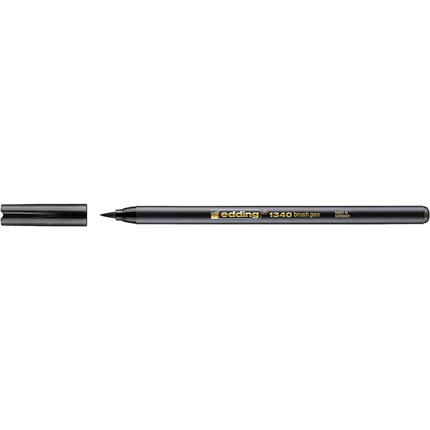 Маркер Edding ручка-кисть E-1340 черный - фото 1