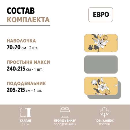 Комплект постельного белья BRAVO Салем евро наволочки 70х70