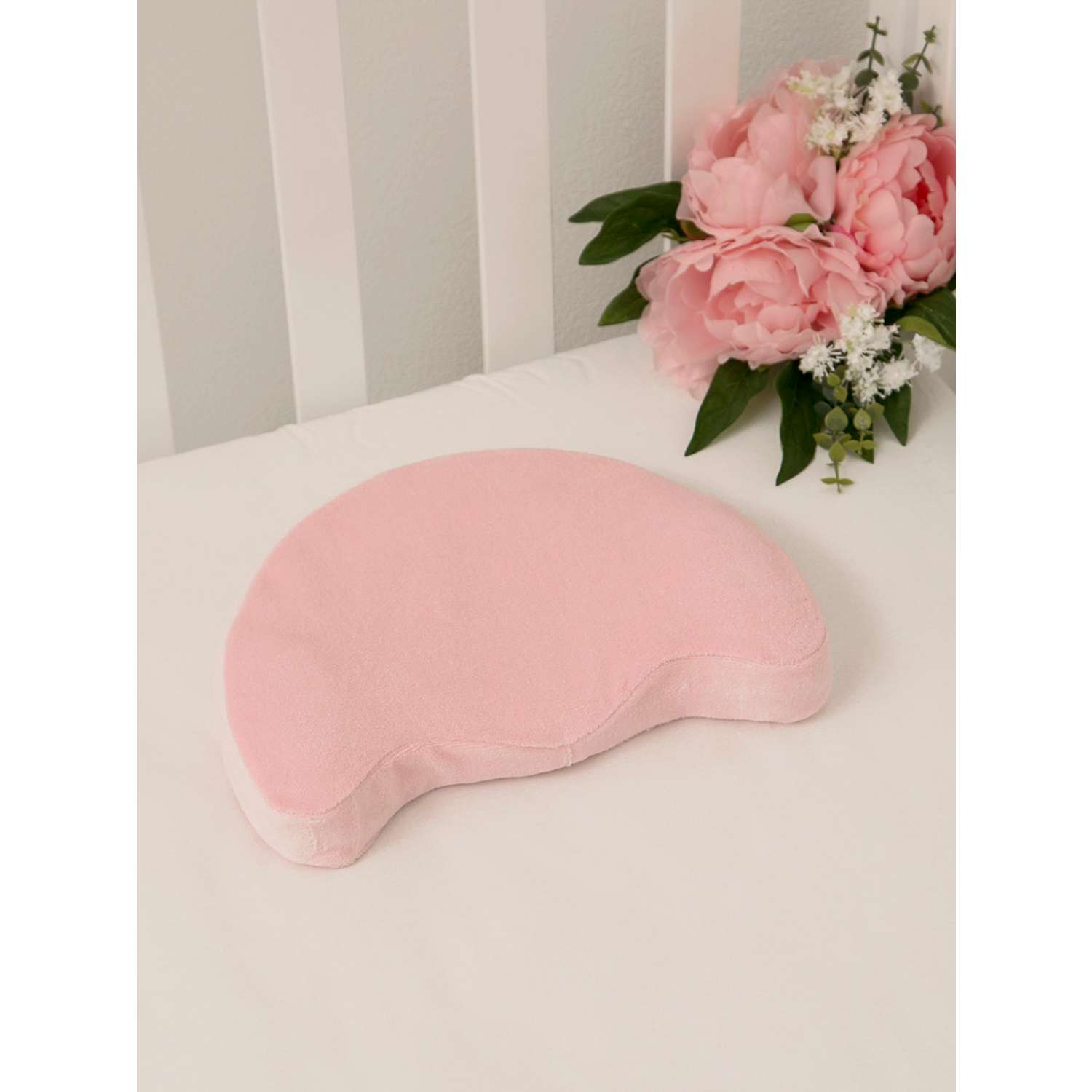 Подушка для новорожденных Baby Nice с эффектом памяти MEMORY FOAM розовый - фото 1