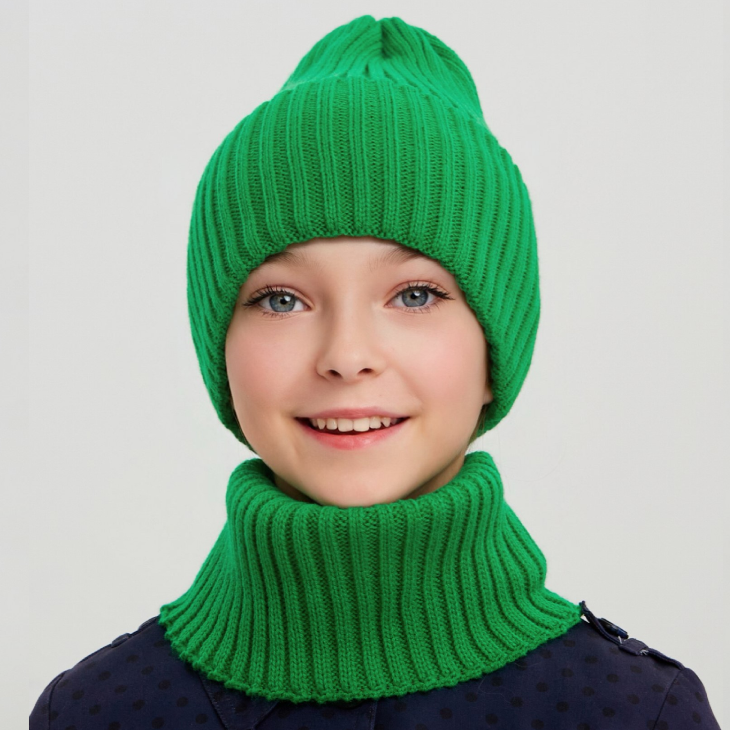 Шапка и снуд NYCkids NYC-H-35-pumpk-green - фото 2