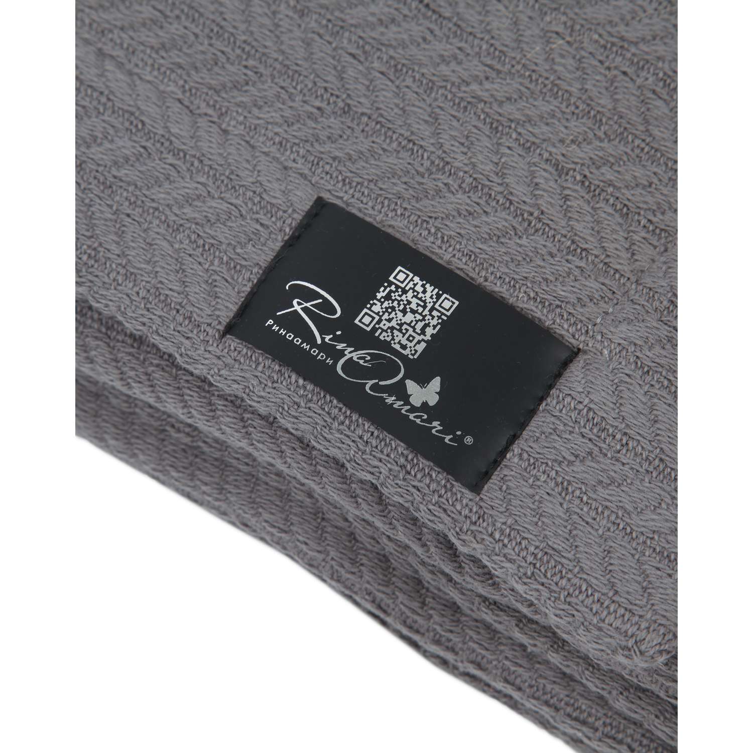 Плед-одеяло RinaAmari двухсторонний Серый вязка+муслин 105*120 - фото 3