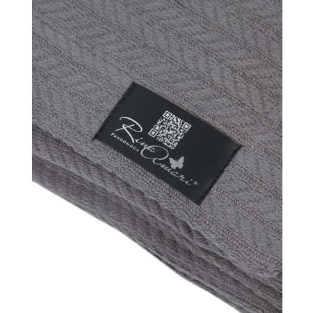 Плед-одеяло RinaAmari двухсторонний Серый вязка+муслин 105*120