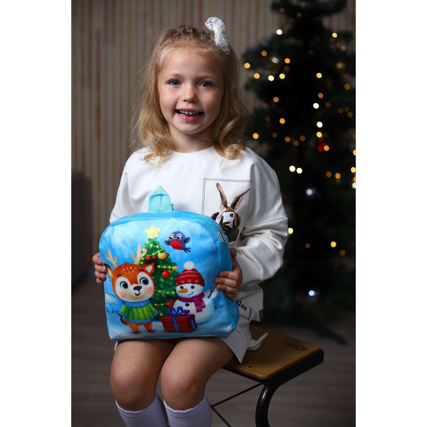 Рюкзак Milo Toys детский «Олень и снеговик» 27х29 см - фото 7