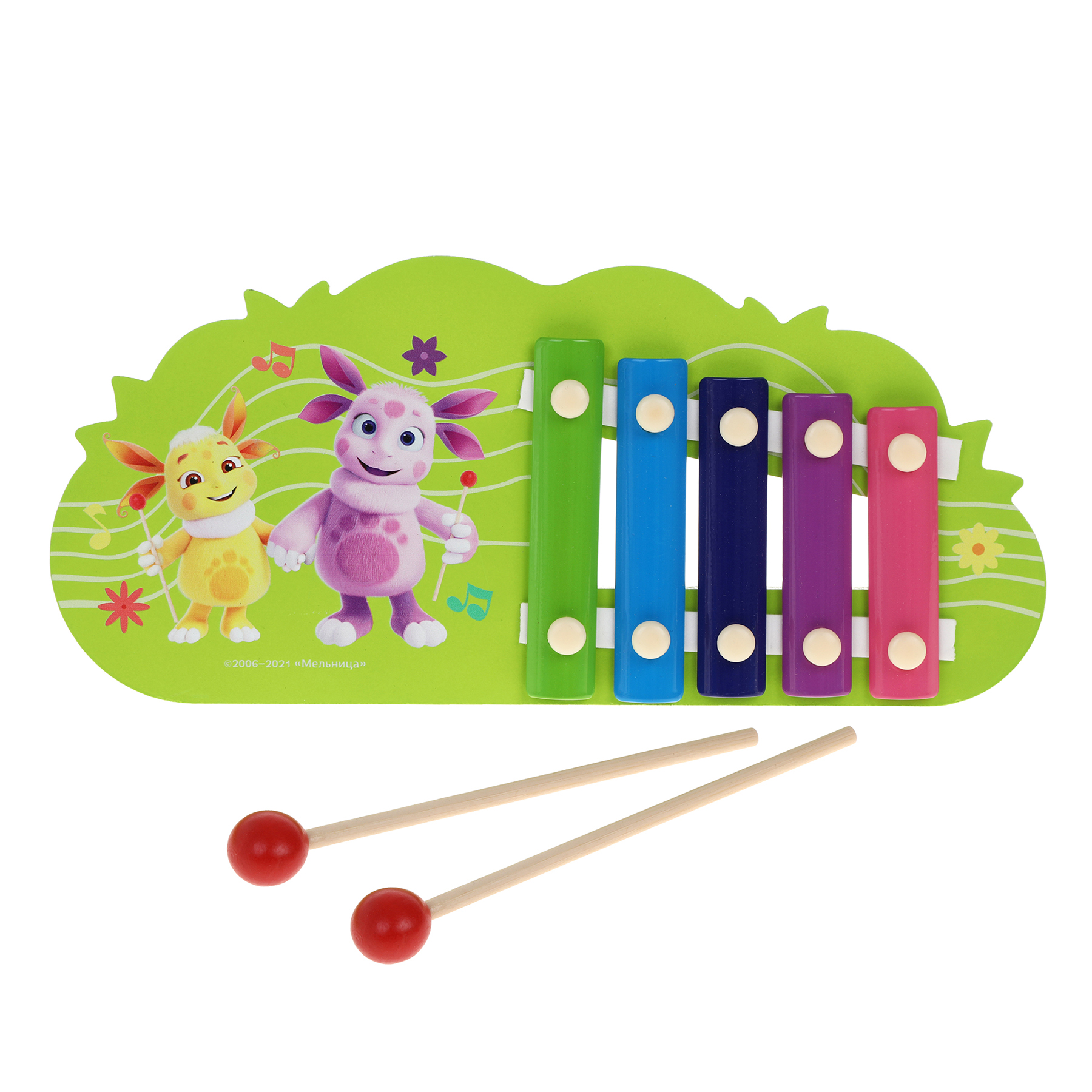 Ксилофон Mapacha музыкальный инструмент развивающая игрушка для малышей. Лунтик. 5 нот - фото 1