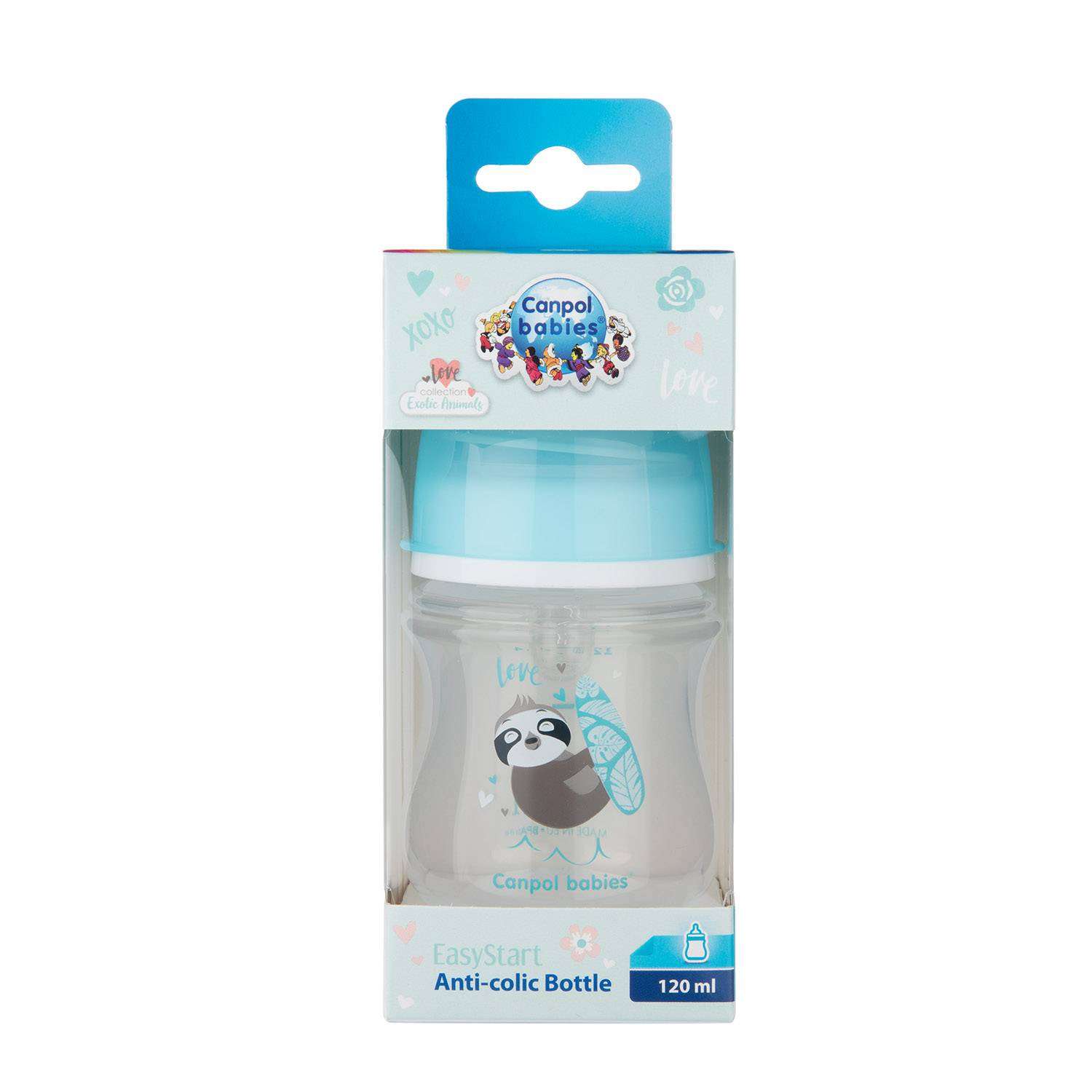 Бутылочка Canpol Babies Toys с широким горлышком антиколиковая 120мл с 0месяцев Голубой - фото 2