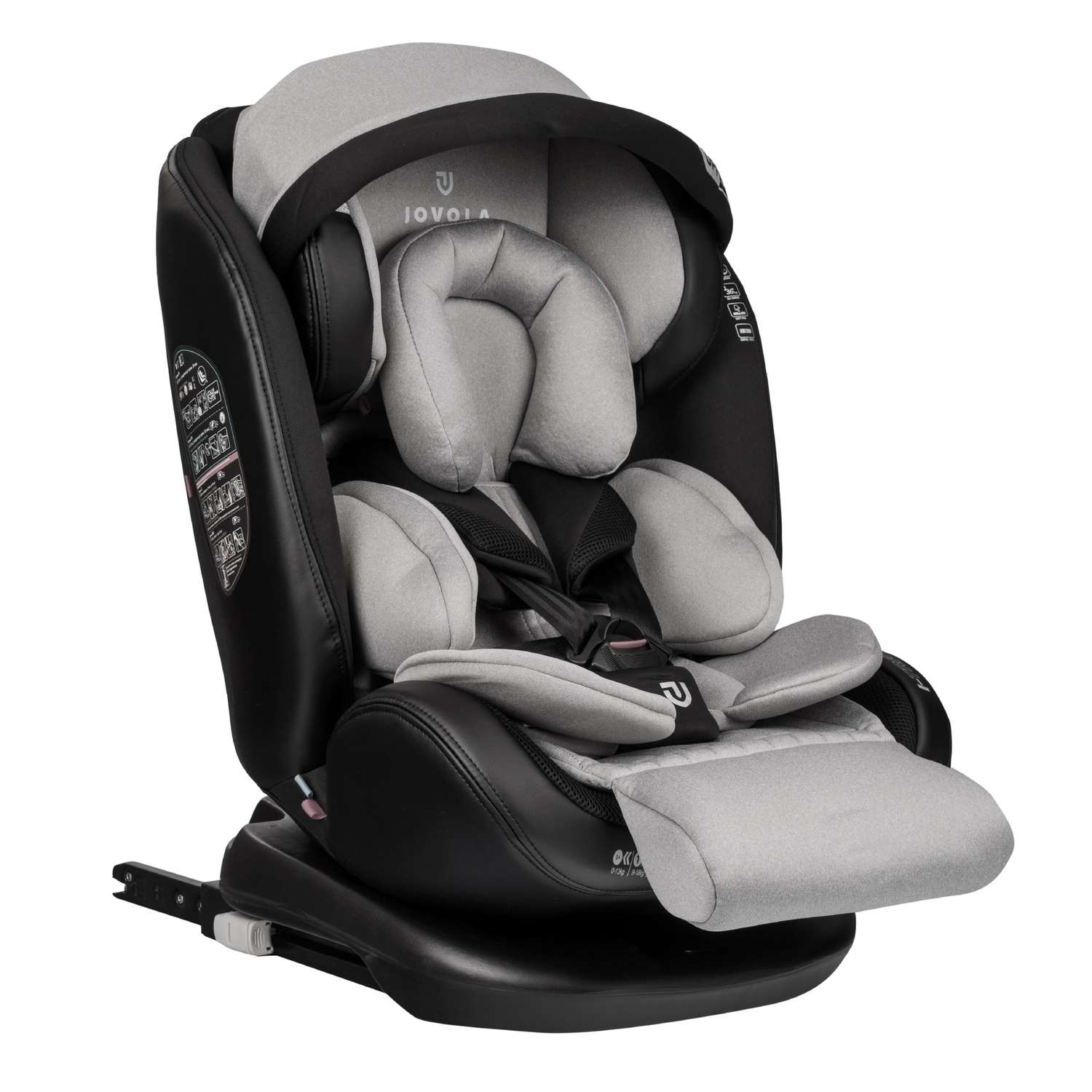 Автокресло JOVOLA I-TRAVEL ISOFIX группа 0+1+2+3 (0-36 кг) черный-св.серый - фото 15